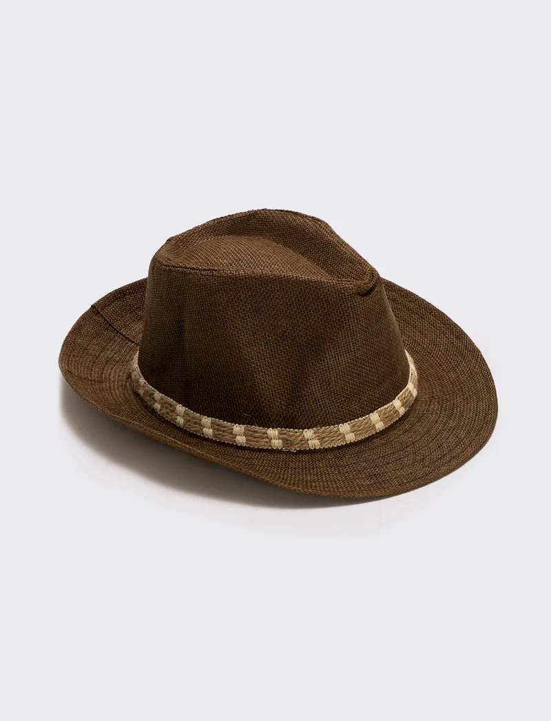 Cappello di paglia con cordoncino uomo - Moro