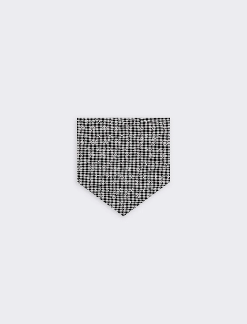 Foulard triangolino vichy elegante e chic - Nero
