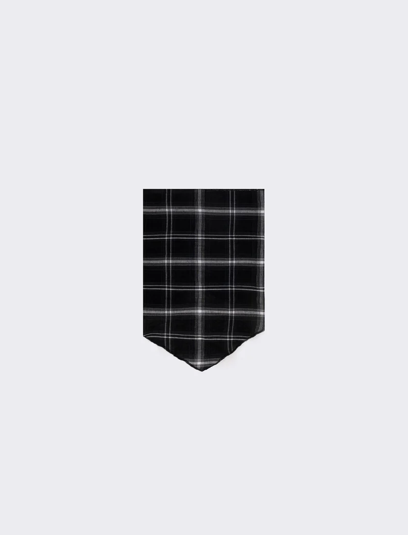 Foulard triangolino righe e quadri eleganti - Nero