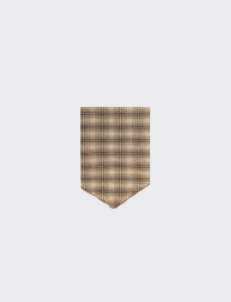 Foulard triangolino righe e quadri eleganti - Beige