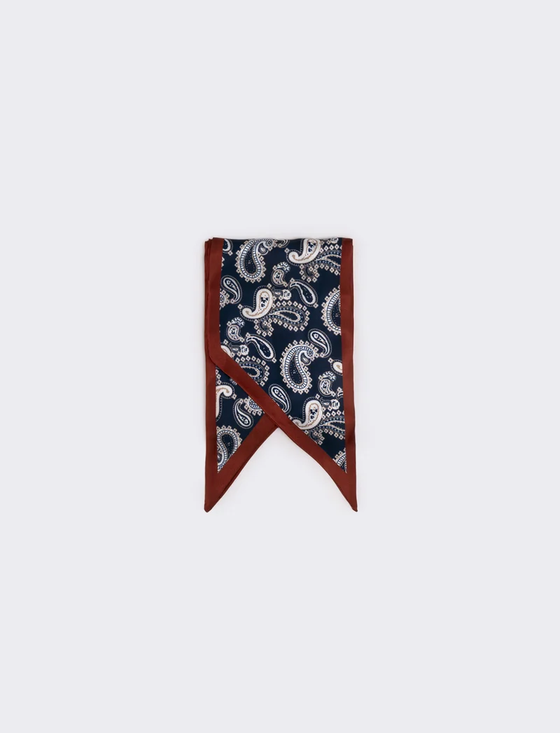 Foulard cravatta in satin per donne - Blu