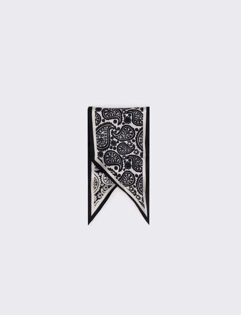 Foulard cravatta in satin per donne - Nero