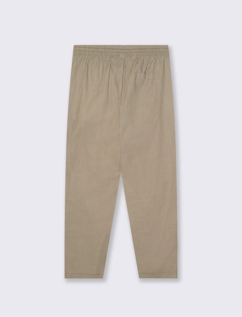 Pantaloni Chino Jogger in Cotone Slub - Verde kaki
