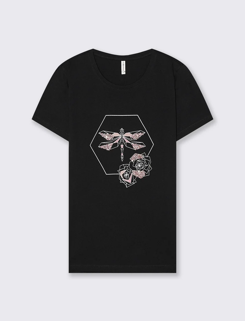 T-Shirt in Cotone con Stampa Frontale - var 2