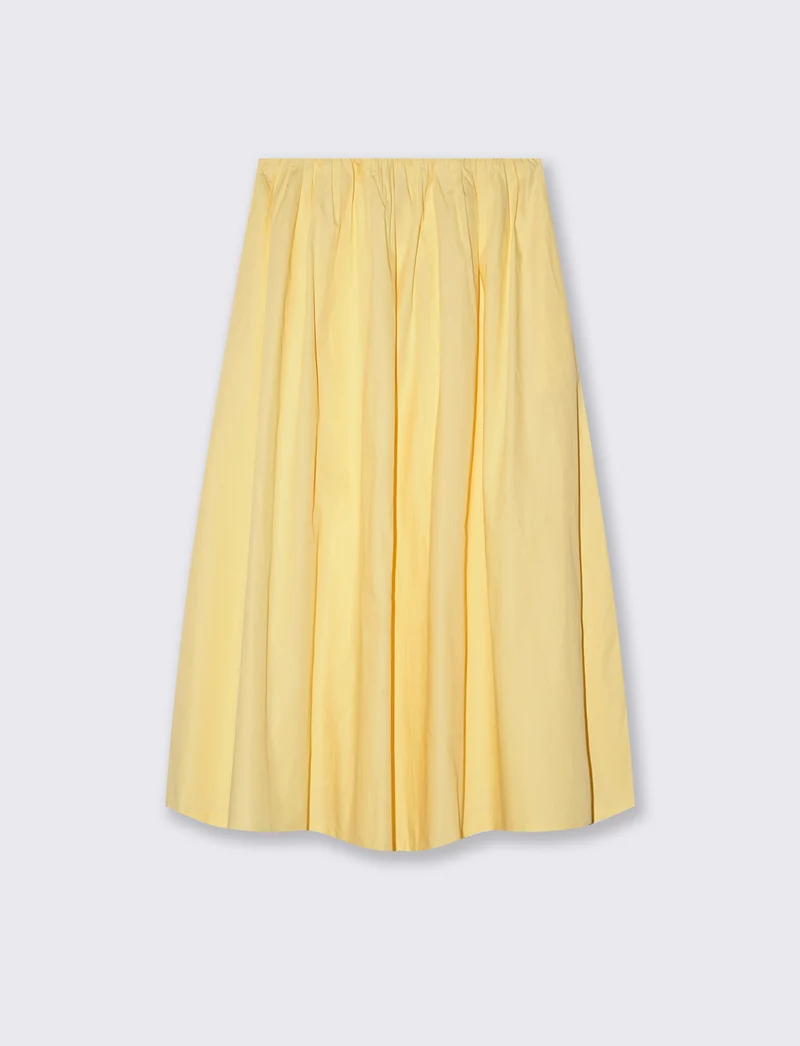 Gonna lunga con elastico e tasche fianchi - Giallo pastello