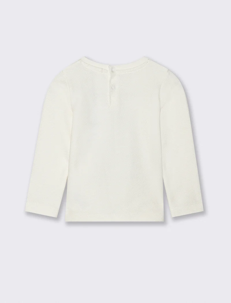 Maglietta tessuto tipo waffle - Beige