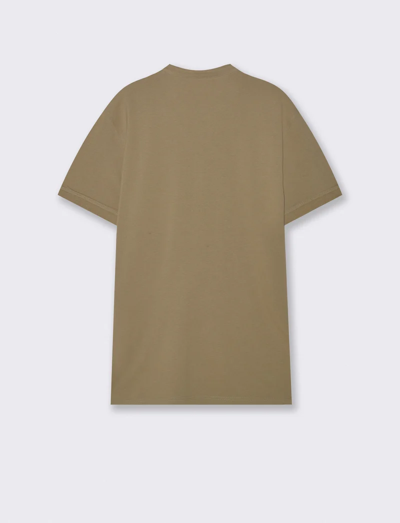 Polo coreana in piquet con colletto - Verde kaki