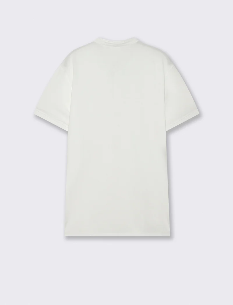Polo coreana in piquet con colletto - Bianco