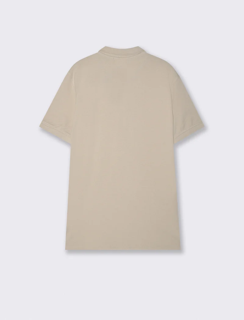 Polo Basica Regular Fit in Piquet - Sabbia