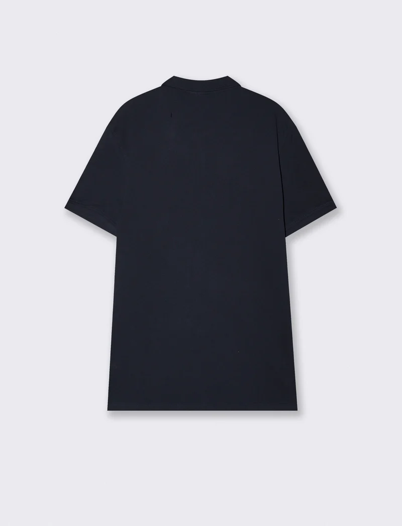 Polo Basica Regular Fit in Piquet - Blu