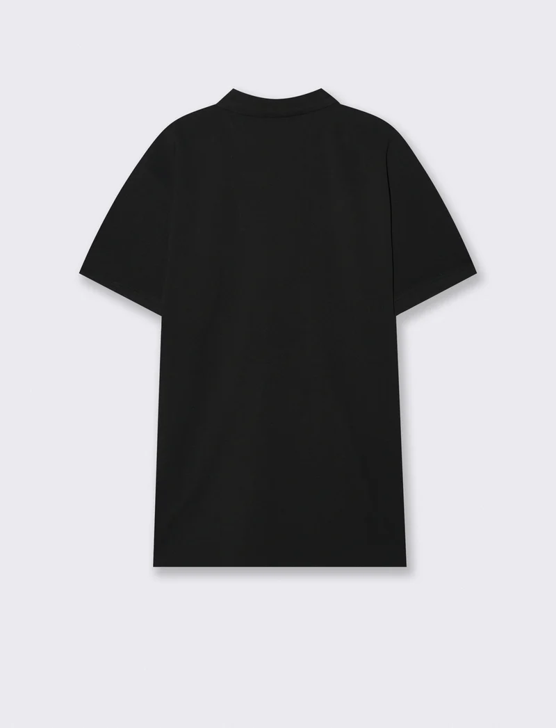 Polo Basica Regular Fit in Piquet - Nero