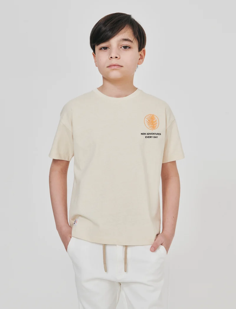 T-Shirt con stampe - Beige