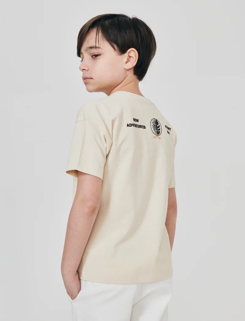T-Shirt con stampe - Beige
