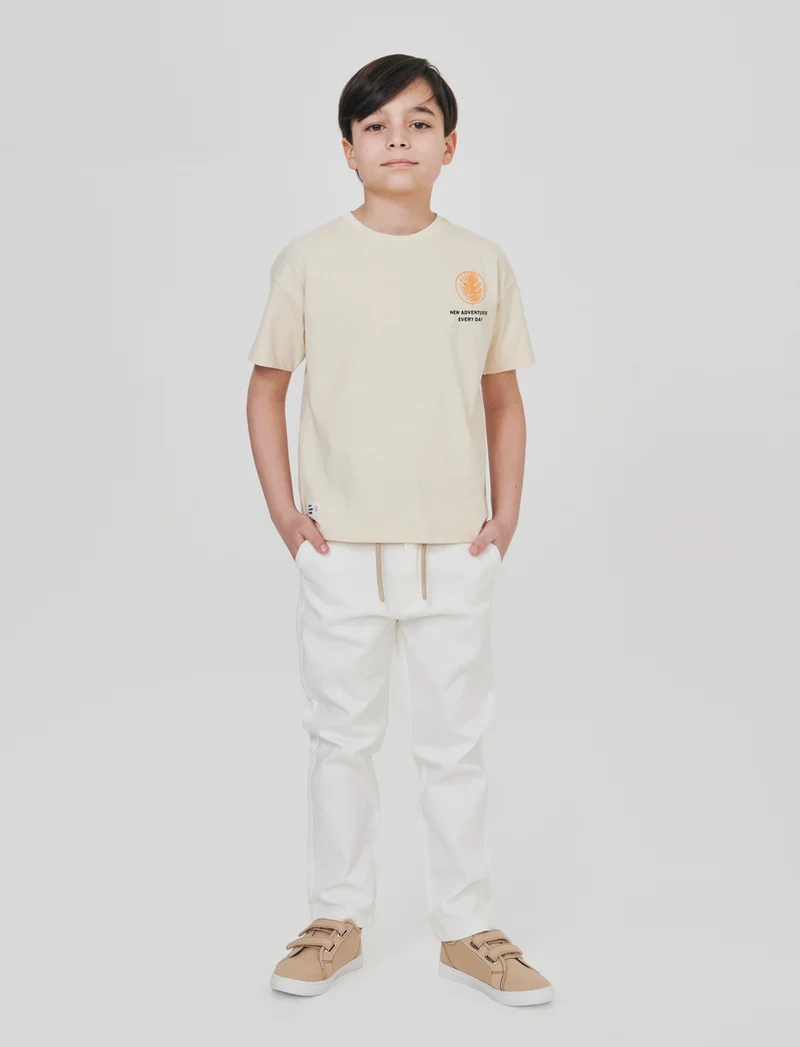 T-Shirt con stampe - Beige