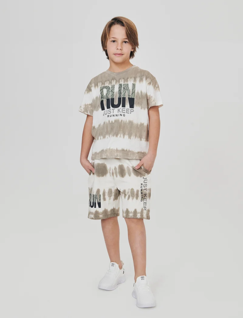 T-shirt girocollo tie-dye per l'estate - Grigio mastice
