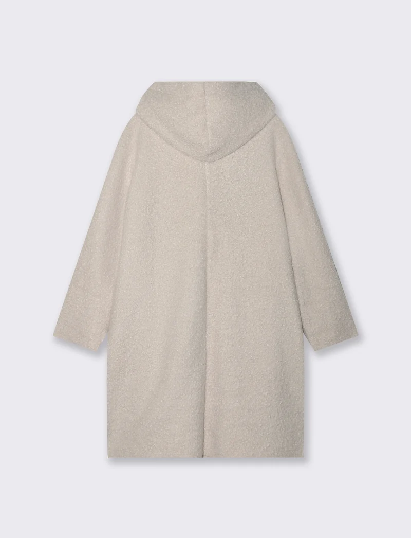 CAPPOTTO CON CAPPUCCIO - Vaniglia