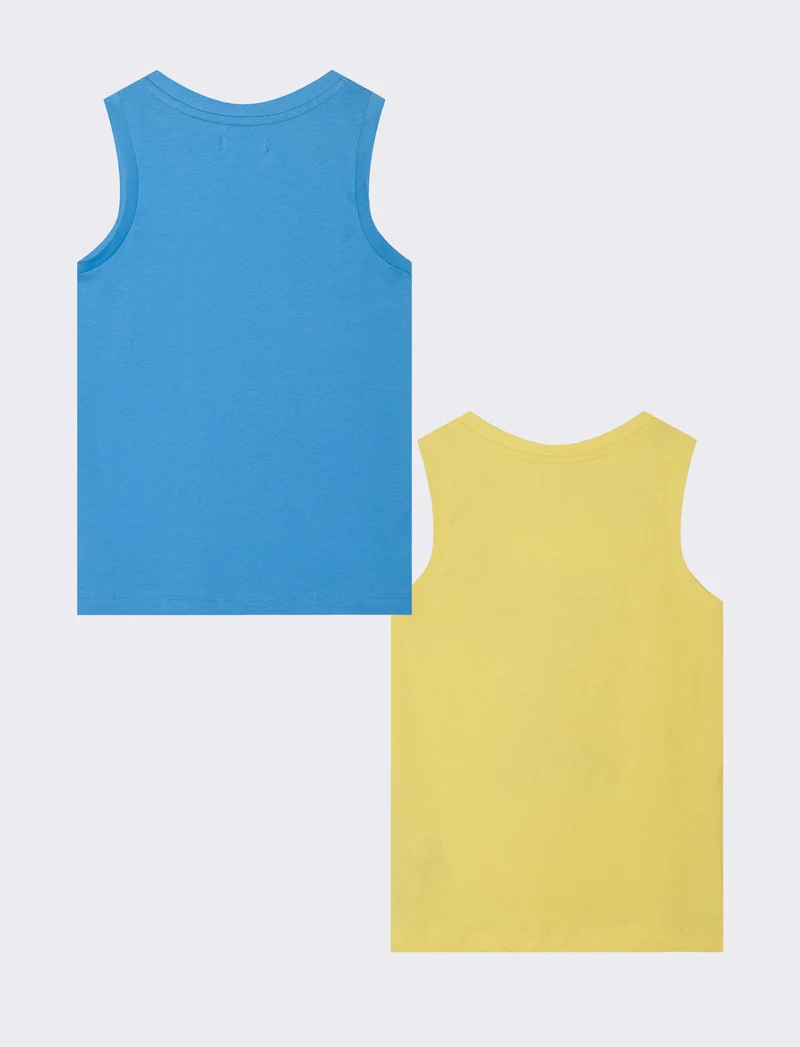 Set Canotte in Cotone per Tempo Libero - Giallo