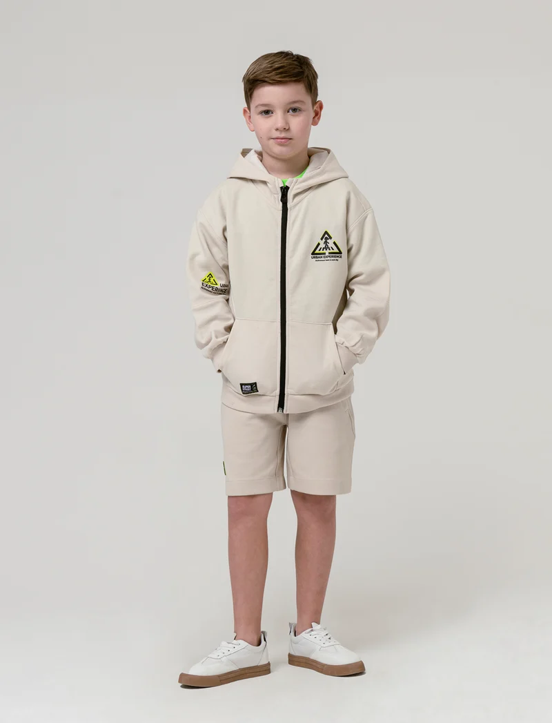 Felpa con cappuccio in poly-cotone - Grigio ghiaccio