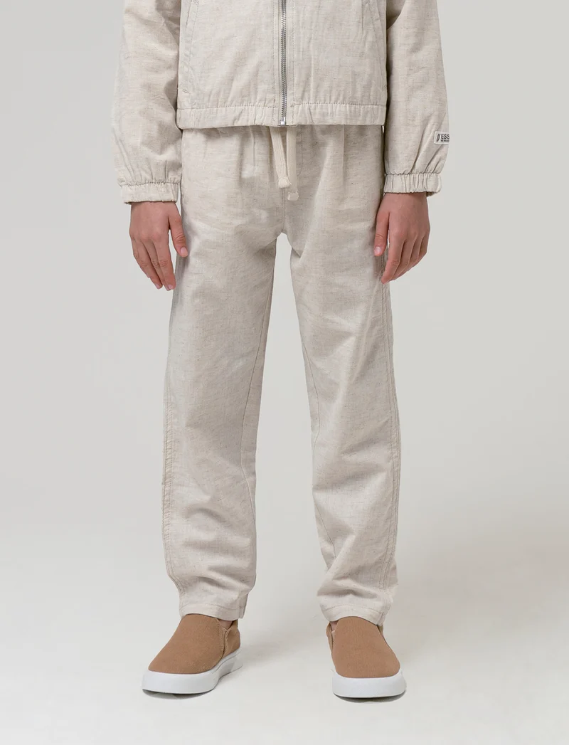 Pantalone chino in misto lino versatile - Sabbia