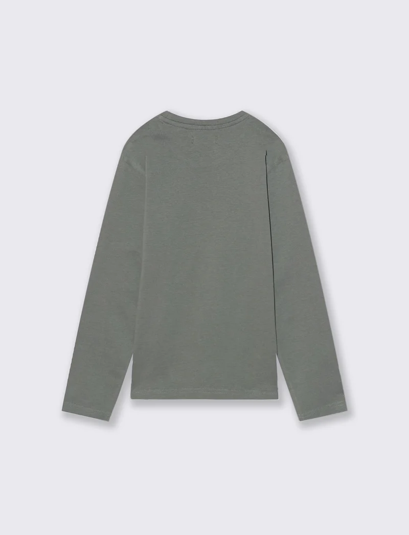T-SHIRT IN JERSEY CON STAMPA - Verde militare
