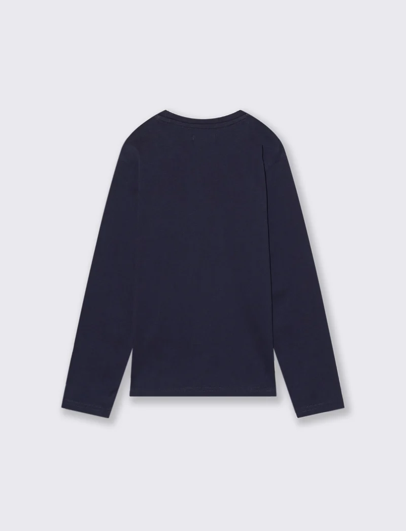 T-SHIRT IN JERSEY CON STAMPA - Blu