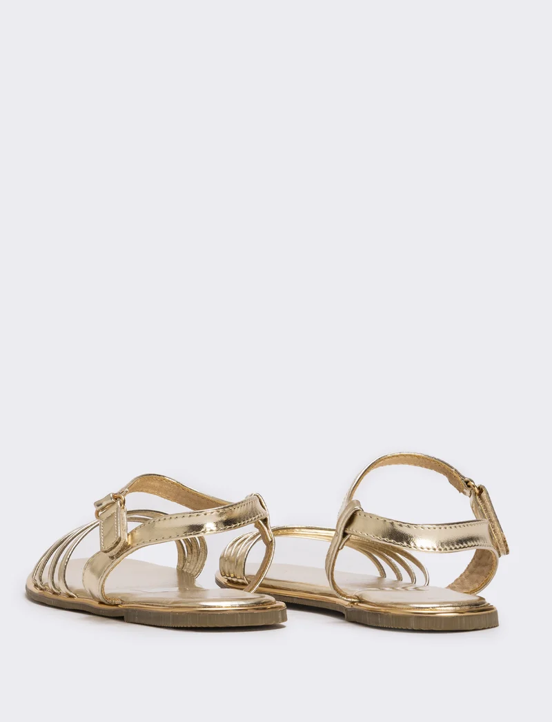 Sandalo oro con fascette da bambina - Oro
