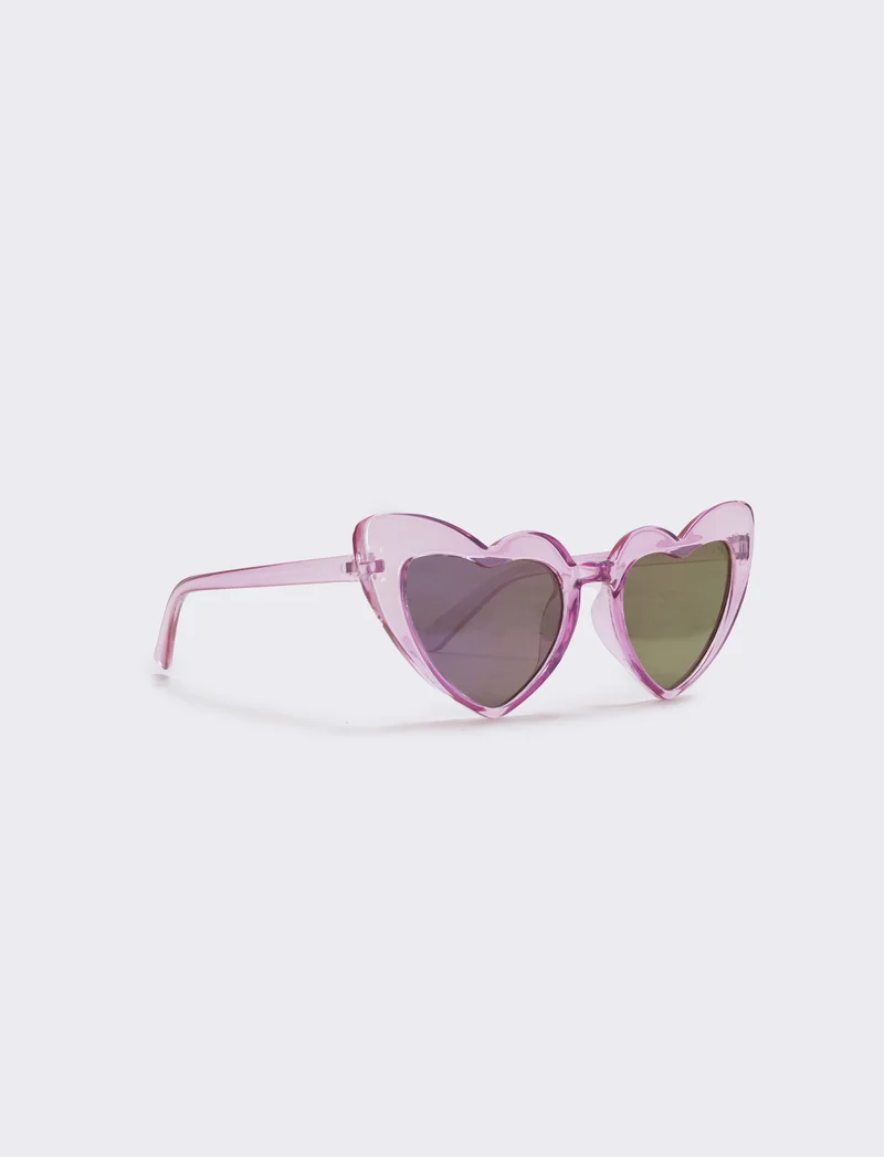 Occhiali bambina con cuori - Lilla