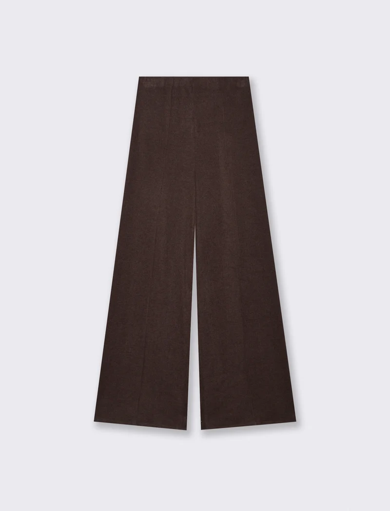 Pantalone palazzo in maglia - Moro