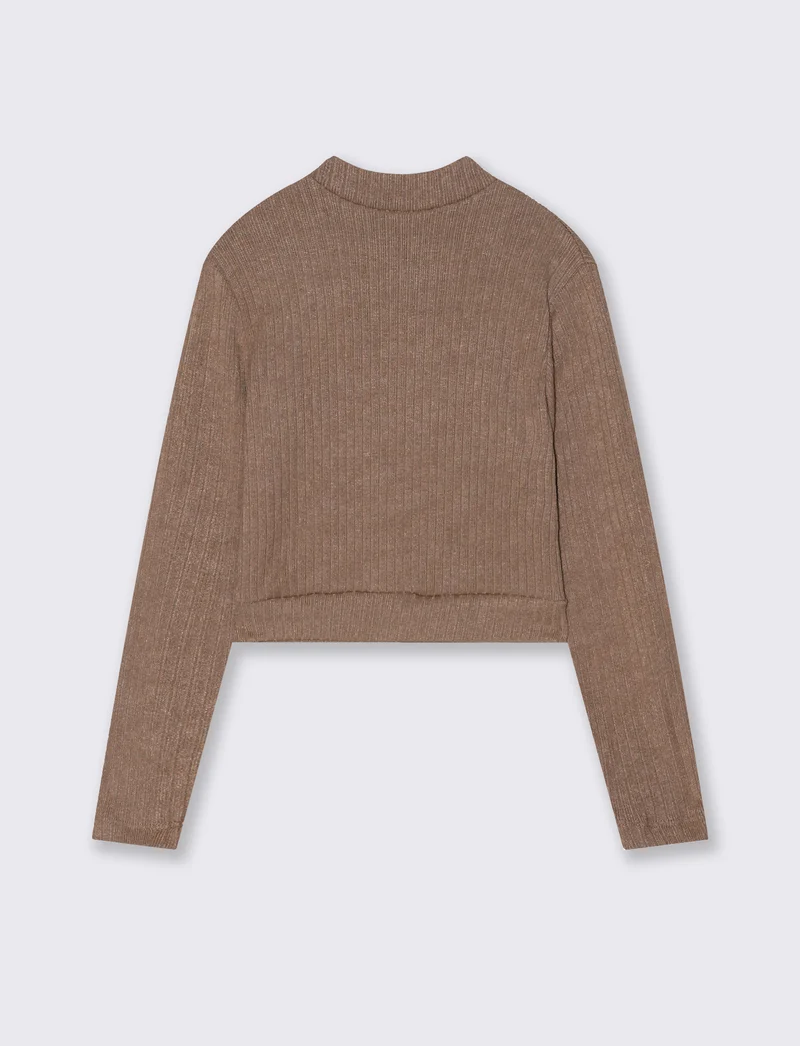 Maglia mezzo collo - Beige biscotto