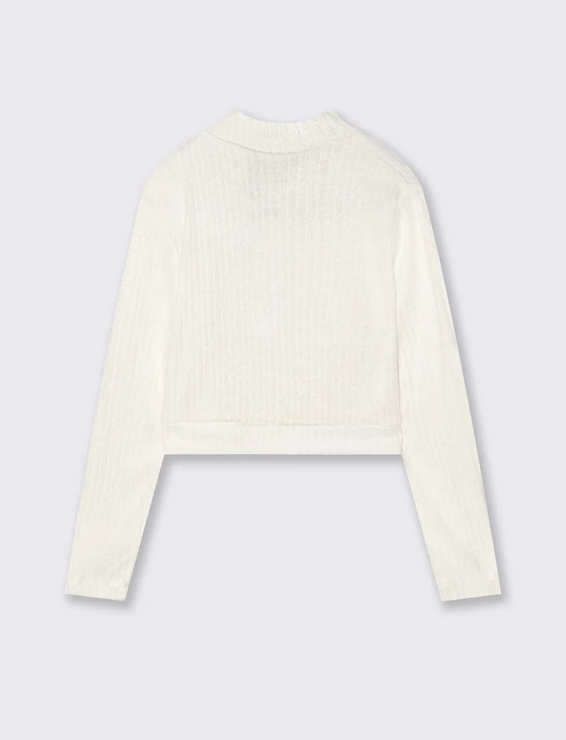 Maglia mezzo collo - Bianco panna