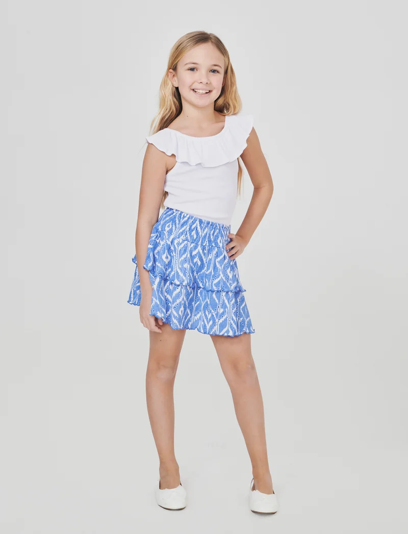 Gonna con rouches per serate estive bambina - Fantasia