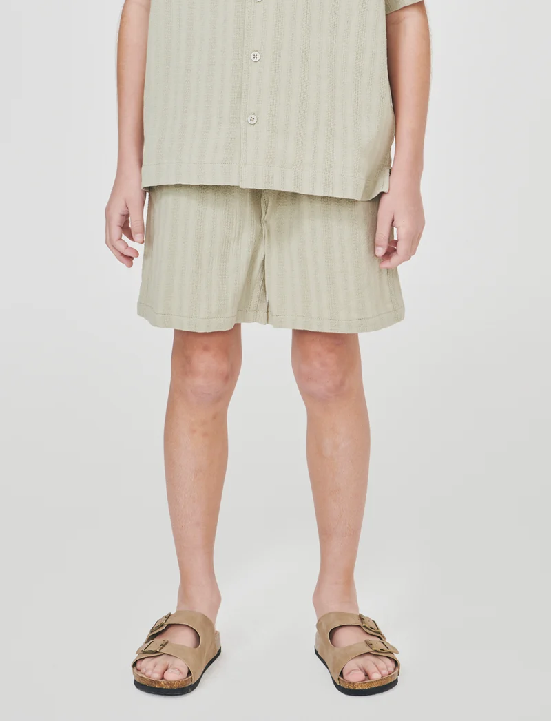 Bermuda elasticizzati con lacci e tasche - Verde