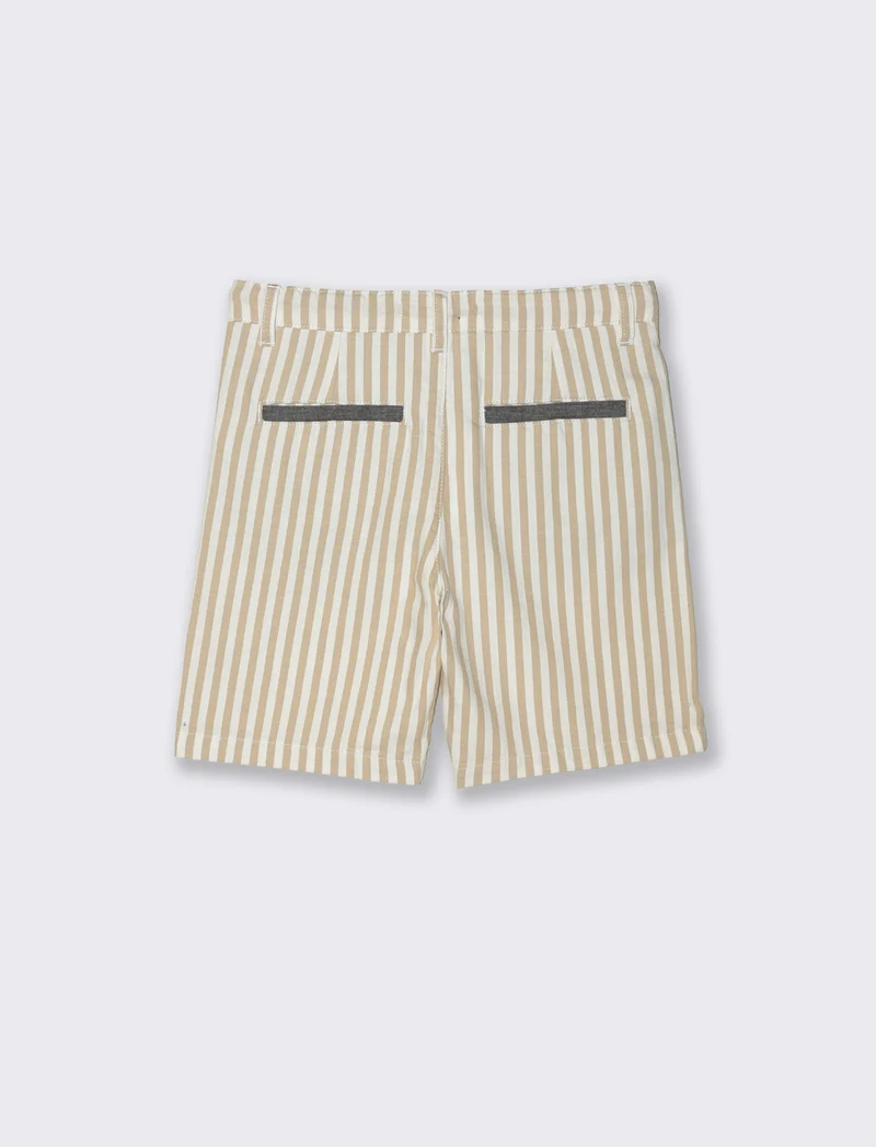 Bermuda in misto lino a righe casual - Righe