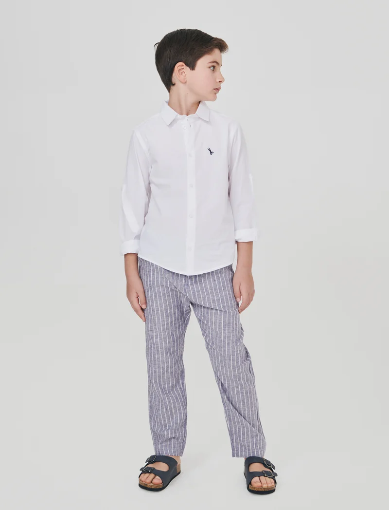 Pantaloni Misto Lino con Eleganza e Comfort - Blu