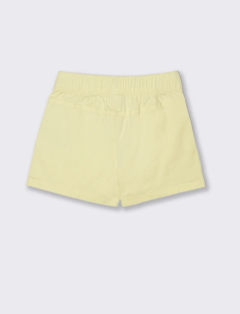 Short in cotone da bambina freschi e comodi - Giallo