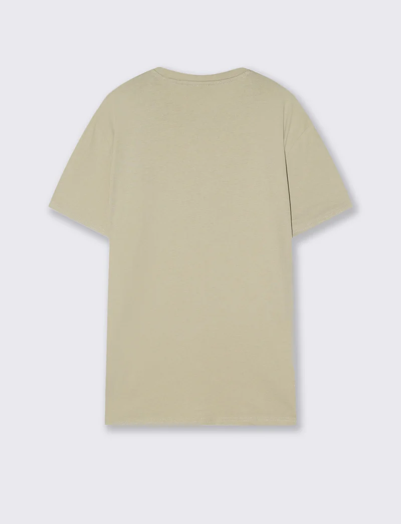 T-shirt in cotone girocollo regular fit - Grigio stone