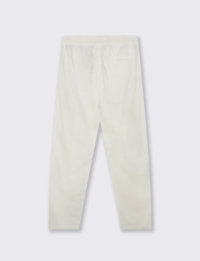 Pantaloni jogger in cotone con tasche - Bianco