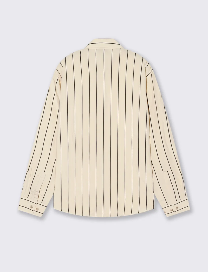 Camicia a righe in tessuto premium - Beige ecru