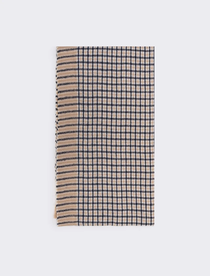 Sciarpa uomo quadri 180x70 - Beige