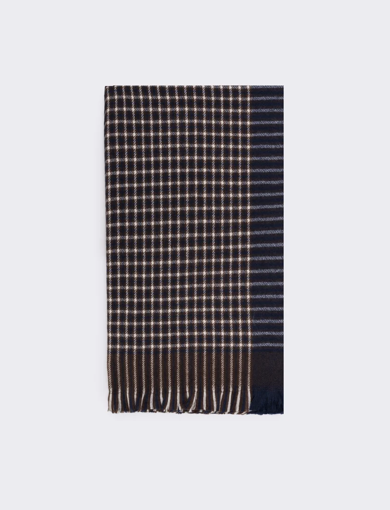 Sciarpa uomo quadri 180x70 - Blu