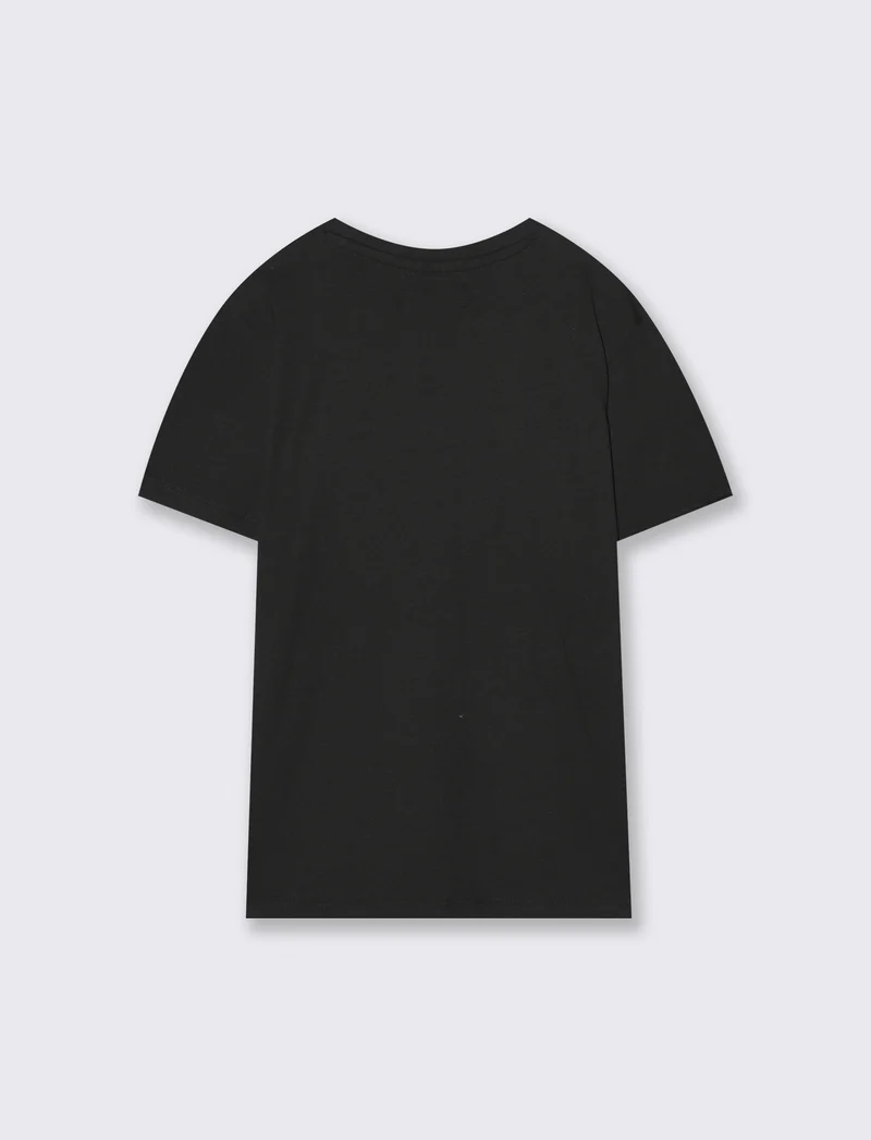 T-shirt olografica mezza manica estiva - Nero