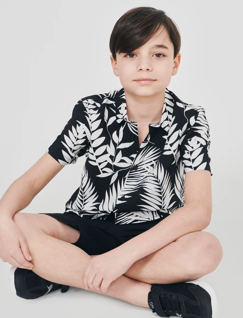 Camicia Fantasia Tropicale Mezza Manica - Fantasia