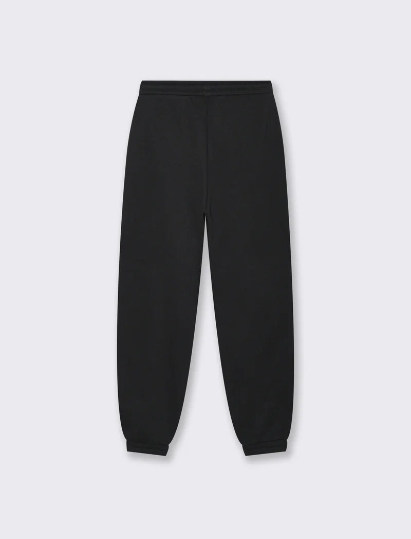 Jogger Basico Garzato con Cordoncino - Nero
