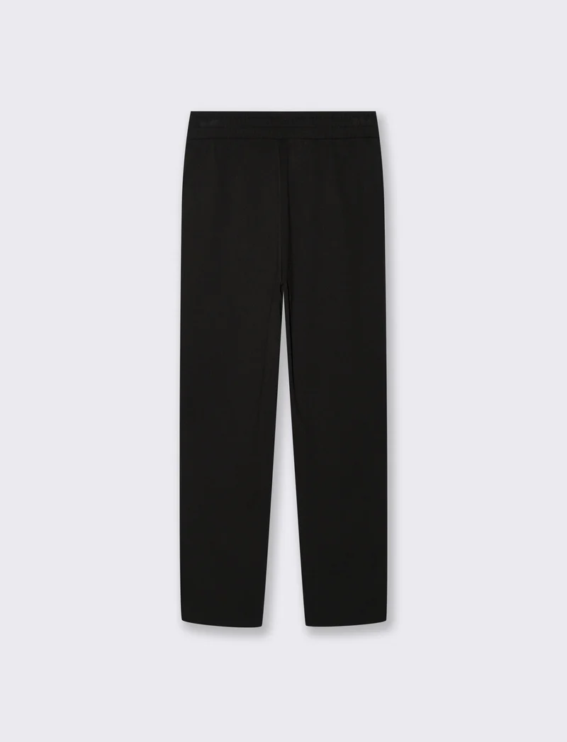 Pantalone Basico con Elastico in Vita - Nero