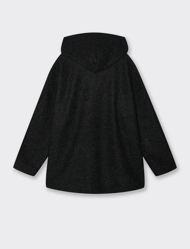 Cappotto con zip oversize - Nero