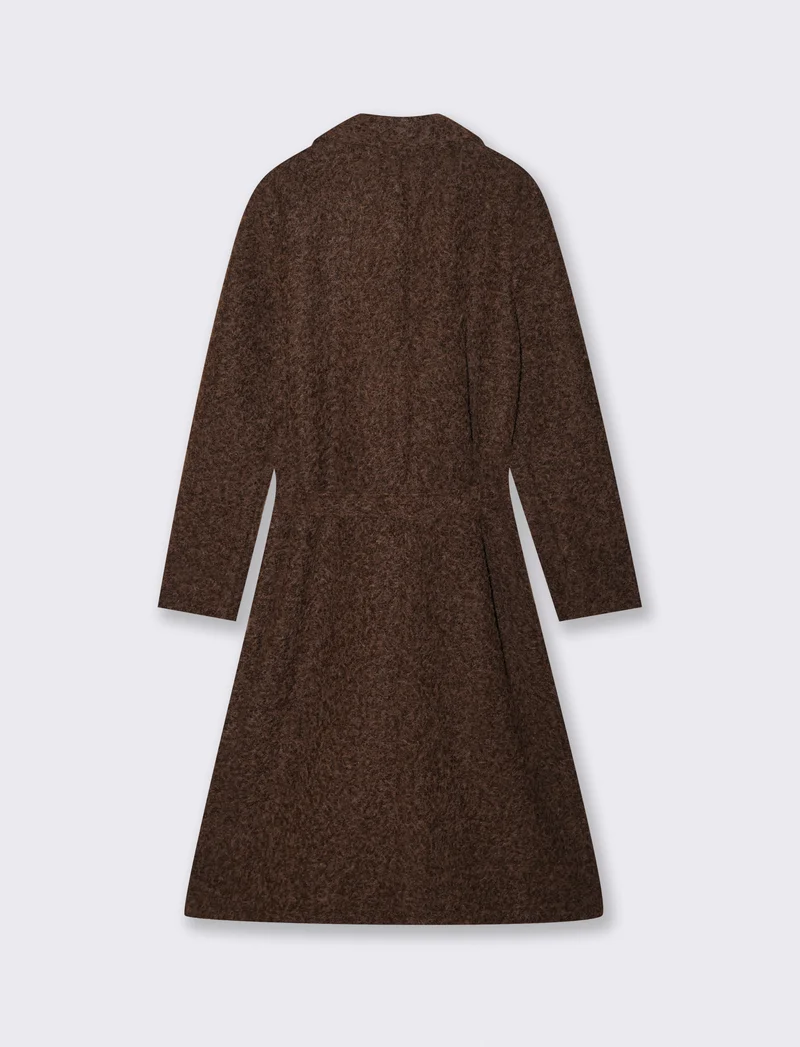 Cappotto in tessuto effetto pelliccia - Moro