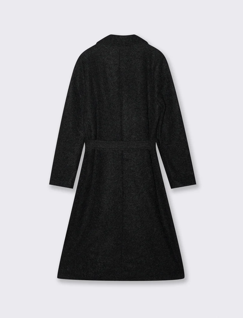 Cappotto in tessuto effetto pelliccia - Nero