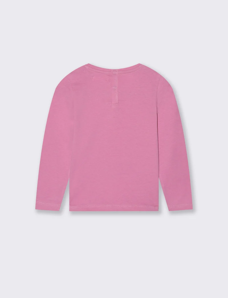 T-shirt manica lunga con stampa trendy - Rosa candy