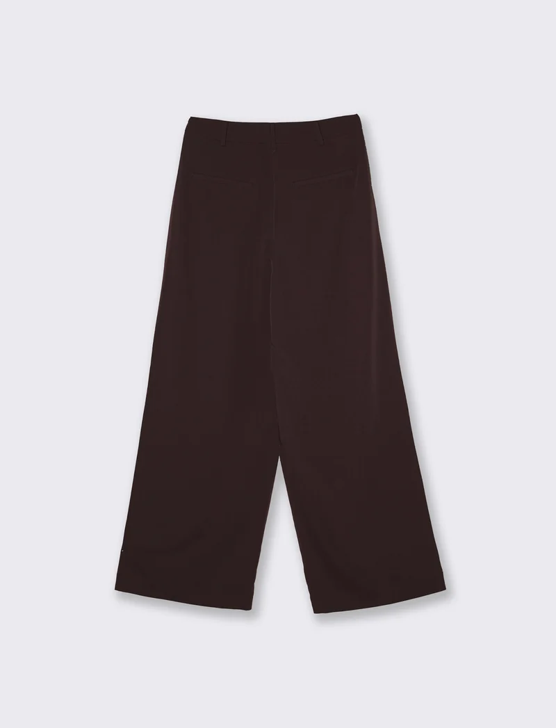 Pantalone Gamba Dritta con Tasche Americane - Moro