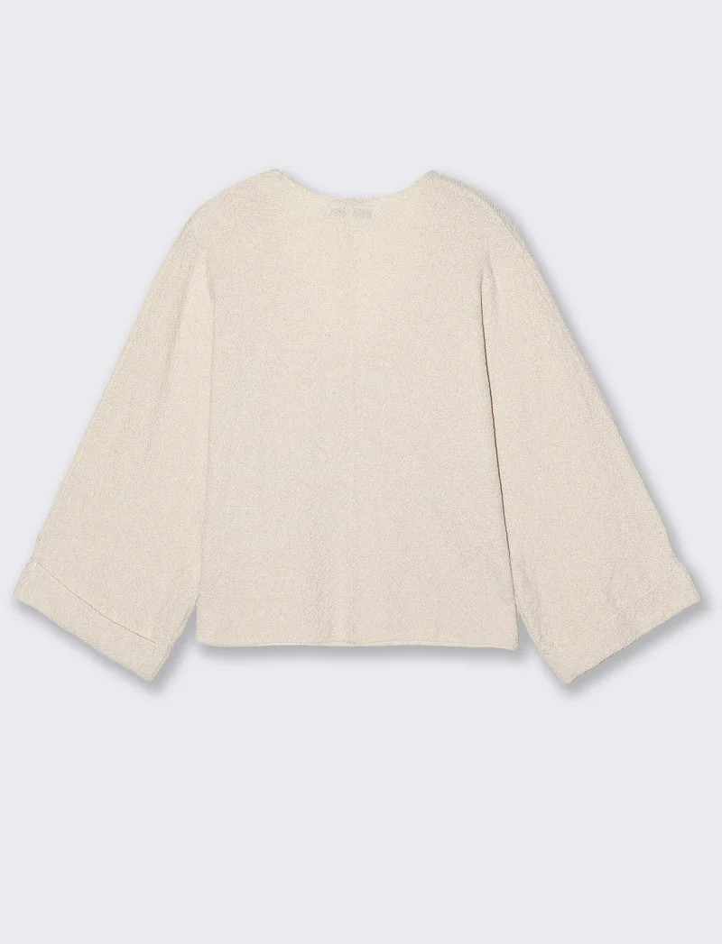 Pullover Manica a Kimono e Scollo V - Avorio